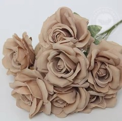Beige Artificial Roses Bunch Silk Flowers for Home Decor Wedding Party 10 PCS US