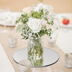 10 Pack Round Mirrors for Centerpieces, 10inch Circle 10inch/25cm, SILVER