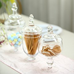 3 pcs 9″ 10″ 11″ tall Clear Glass Apothecary Jars with Lids Wedding Favors SALE