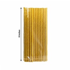 Gold 50 Metallic 8″ Disposable Food Grade Drinking Paper Straws Party Events