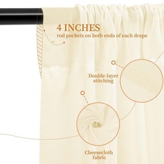Ivory Ceiling Drapes for Wedding – 5ftx30ft Drapes for Wedding Arch – Sheer C…