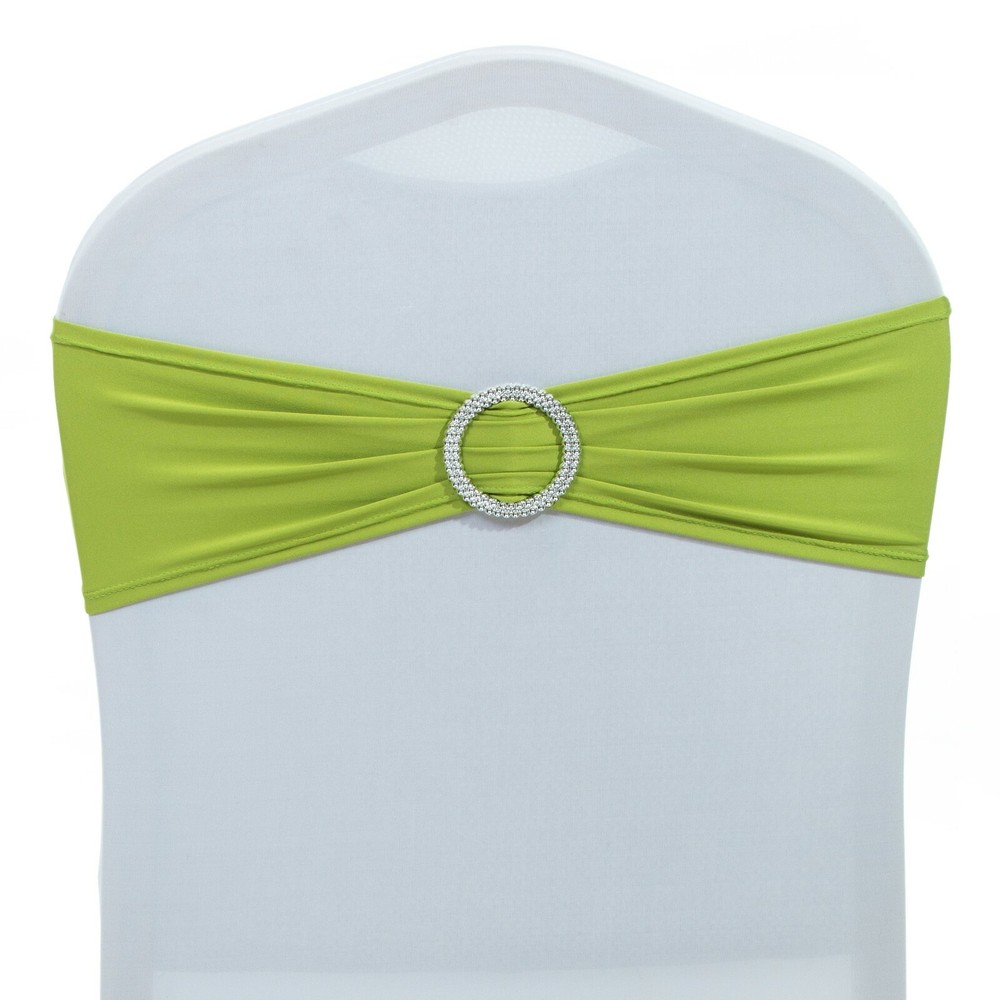 100 Spandex Stretch Chair Cover Sashes Bows Wedding Party(Apple Green)~FREE SHIP