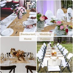 12 x 72 Inch Jute Table Runner 10PCS Burlap Wedding Table Runners Jute Countr…