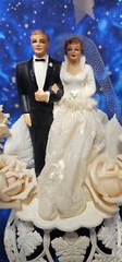 Vintage Mid Century 1950s Wedding Cake Topper Plastic 9.25″ Coast Novelty 1959