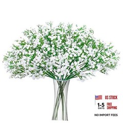 Artificial Baby Breath Flowers Fake Gypsophila Bouquets 12 Pcs Plastic White