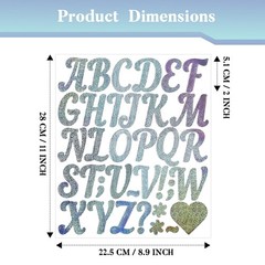 340 Pcs Glitter Letter Symbols Stickers,10 Sheets 2 Inches Self-Adhesive Viny…