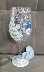 NEW Gorgeous LOLITA Love My Wine BRIDE Wedding Dress 15-OZ Wine Glass No Box