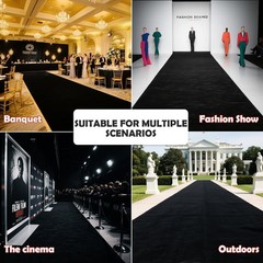 450 GSM Extra Thick Waterproof Black Carpet Runner for Events Decorations, 3X…