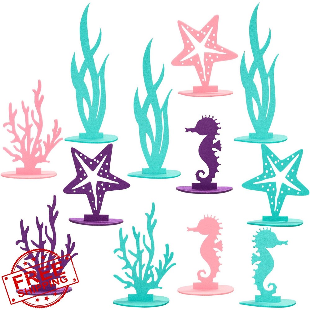 Gyufise 12pk Mermaid Felt Table Centerpieces Multi