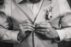 Vintage-Style Silk Flower Boutonniere with Rustic Succulents for Men’s Weddings