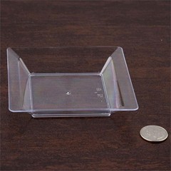 4.25″ PLASTIC PLATES Clear Elegant Square Wedding Disposable TABLEWARE