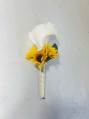 Ivory Calla Lily Sunflower Bridal Wedding Bouquet Accessories
