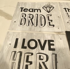 Reverse Wedding Photo Booth Signs Set Rustic Black White Bride Groom Props