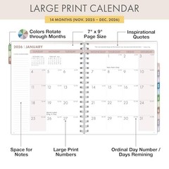 Essential PRO 2026 Daily, Weekly & Monthly 7″ x 9″ Watercolor Butterflies