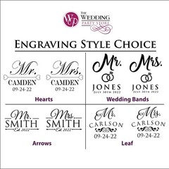 Custom Engraved Mr and Mrs Wine Glass Set for Wedding – Newlywed Gift for Couple