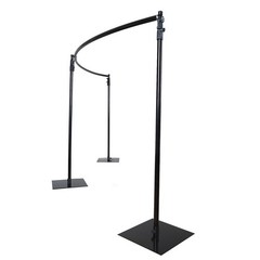 11 ft Black Adjustable Heavy Duty Curved Pipe and Drape Backdrop Support Kit