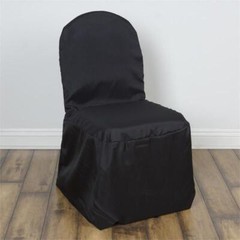 75 Black POLYESTER BANQUET CHAIR COVERS Wholesale Wedding Party Decorations