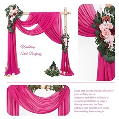 Wedding Arch Draping Fabric,4 Panels 28″ x20ft Fuchsia Wedding Arch Drapes fo…