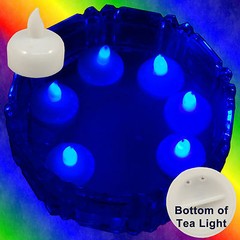 NEW 18 Blue Led Floating Floral Tea Light Candle for Wedding Centerpiece Decor