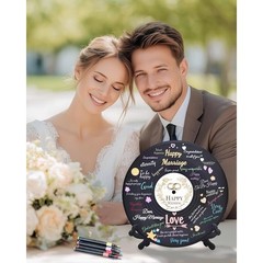 Vinyl Record Wedding Guest Book Unique Blessings Commemorative Message Album New