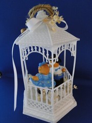 New Vintage Bakery Crafts Teddy Bear Country Dancers Gazebo Wedding CakeTop,