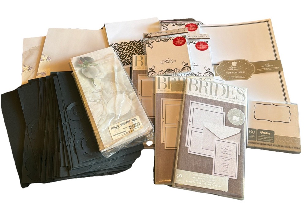 Wedding Black White Brides Party Invitation Envelopes Place Cards Accessories