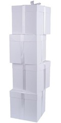 8.7″ Medium Birthday Gift Boxes with Lid and Ribbon, Square Gift Boxes 4 White