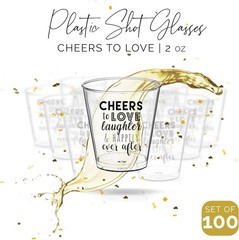 Wedding Shot Glasses Cheers to Love Laughter and Happily Ever After Shot Glasses