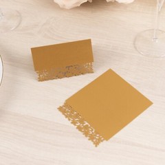 50 GOLD Paper Table Name PLACE CARDS Laser Cut Leaf Vine Design Party Events
