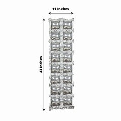 10 Silver 43″ x 11″ Square Design Mylar Foil Balloons Wall Backdrop Events