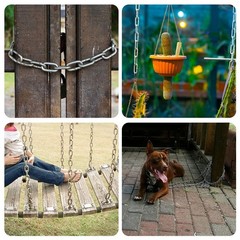 Hanging Chair Chain Set of 2 Stainless Steel Heavy Duty Hanging Kits with 4 C…