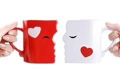 Kissing Mugs Set, Anniversary & Wedding Gifts, Exquisitely Crafted Two Large