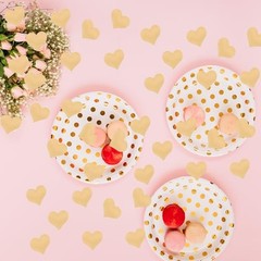 100pcs Champagne Heart Sponge Confetti Decor Heart Confetti Heart Champange
