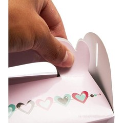 Valentine Treat Boxes – 24 Count, Pink, 5.9-Inch Glossy Heart Cardstock –