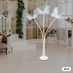 2Pcs Artificial Butterflie Decoration with Standing Base Realistic Wedding Decor