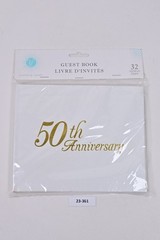 Hallmark Victoria Lynn 50th Anniversary White & Gold Guest Book