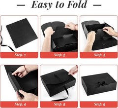 15 PCS Gift Boxes W/ Lids 10.6 x 7.8 x 3.1 Inches Bridesmaid Gift Boxes Black