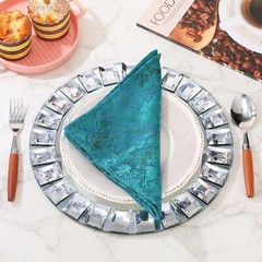 Suclain 6 Pcs Mirrored Glass Charger Plates 13 Inch Mirror Plates Round Charg…