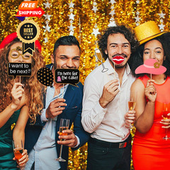 60Pcs Wedding Photo Booth Props, Props for Photos Colorful