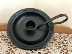 Rustic County Primitive Black Metal Taper Candle Holder