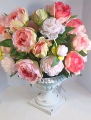 Wedding Arrangement Laura Ashley Multicolor Faux Peony’s In Stand, New