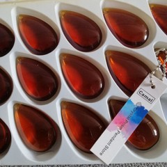 12Pcs Amber 46mm Crystal Smooth Drop Pendant Prism Chandelier Lamp Lighting Part