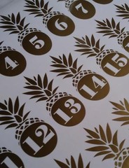 Hawaiian Wedding Table Numbers 1-10,15,20,or 25 Vinyl Sticker Decals 5″h x 2″w