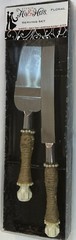 Studio His & Hers Wedding Cake Serving Utensil Set Stainless Steel w/Pearls NEW!