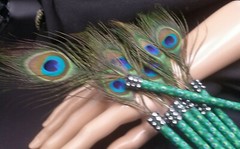 Weddings Peacock Feather Pen Favors ,Sweet16,Quinceañera,Recuerdos,12 pcs