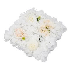 12PCS White Silk Artificial Flower Wall Panels Backdrop With 100 Cable Ties
