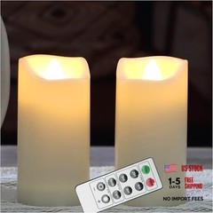2”X4” Outdoor Flameless LED Candles with Remote Timer, 2″x4″ 2pack Remote