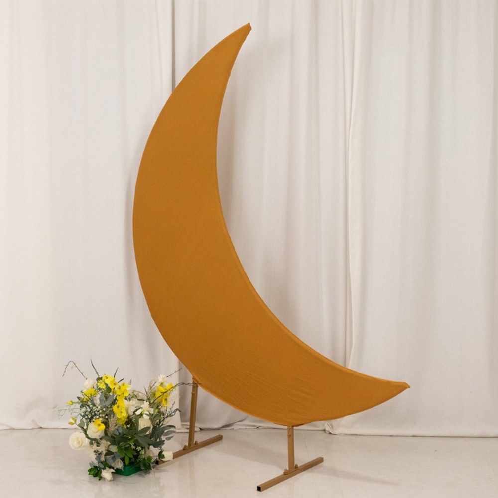 6.5 ft GOLD Spandex Crescent Moon Wedding Arch Cover Party Events Decorations