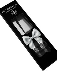 Elegant Cake Knife and Server Set Stainless Steel with Crystal Handle –