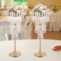 4-Tier Wedding Flower Stand Gold Acrylic Wedding Centerpieces Vases Table Decor